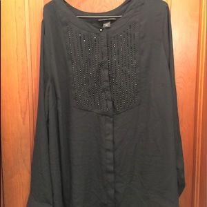 Lane Bryant 22/24 embellished tuxedo blouse.